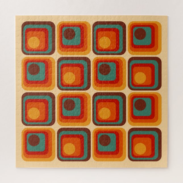 Puzzle Conception géométrique rétro des années 1970 (Vertical)