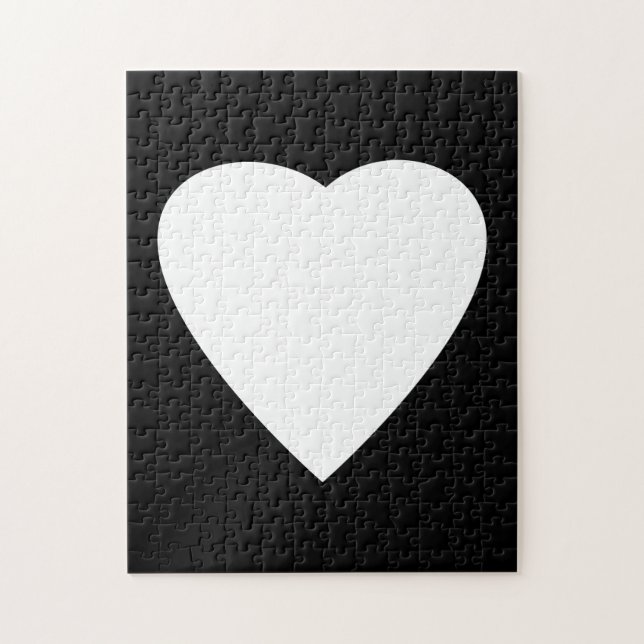 Puzzle Conception noire et blanche de coeur d'amour (Vertical)
