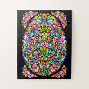 Puzzle Conception Psychédélique d'Œuf de Pâques