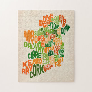 Puzzle Configuration de texte du comté de l'Irlande Eire