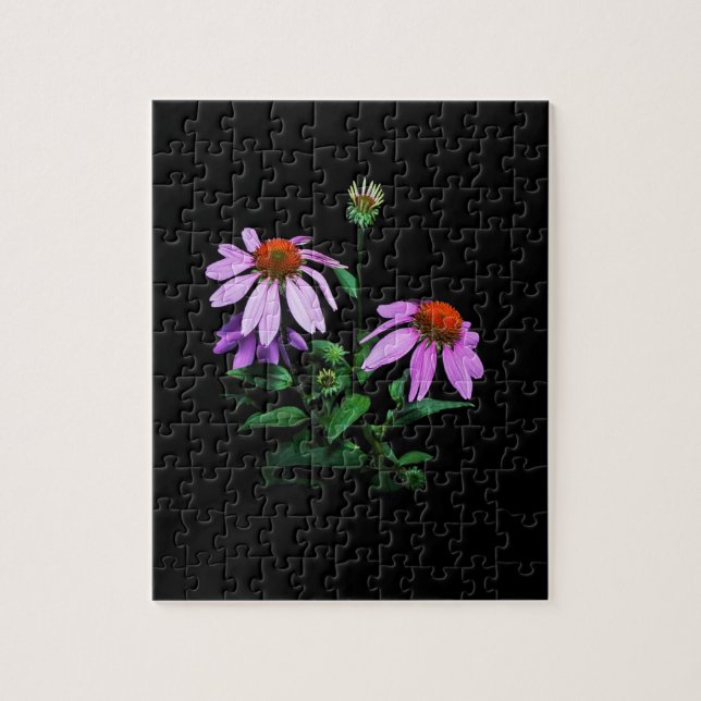 Puzzle Confleur violet sur noir (Vertical)