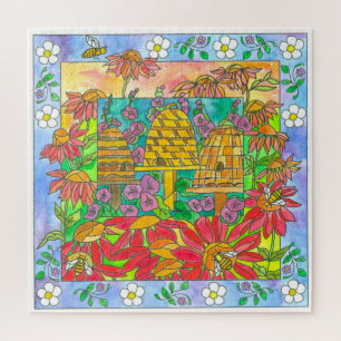 Puzzle Confleurs vintages du jardin de miel abeille