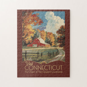 Puzzle Connecticut Campagne Voyage Art Vintage