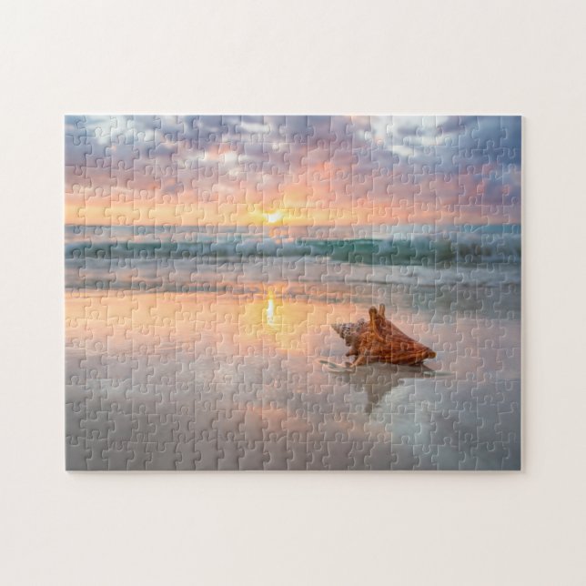 Puzzle Conque Shell sur la plage | Jamaïque (Horizontal)