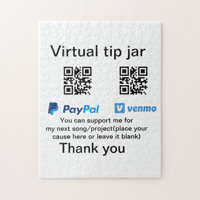 Puzzle Conseil virtuel jar q r code argent don PayPal ven (Vertical)