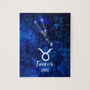 Puzzle Constellation du zodiaque Taureau Galaxie bleue Mo
