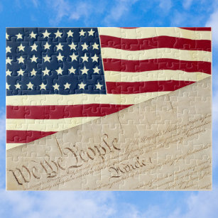 Puzzle Constitution des États-Unis, drapeau américain
