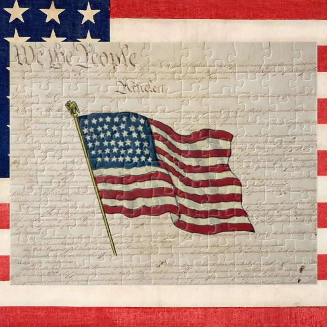 Puzzle Constitution des États-Unis, drapeau américain (Créateur téléchargé)
