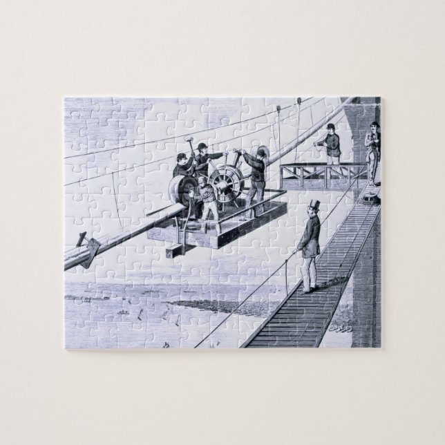 Puzzle Construction de pont de Brooklyn, New York (litho) (Horizontal)