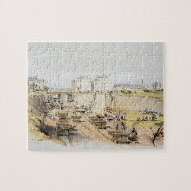 Puzzle Construction du mur de soutènement près de la rue (Horizontal)