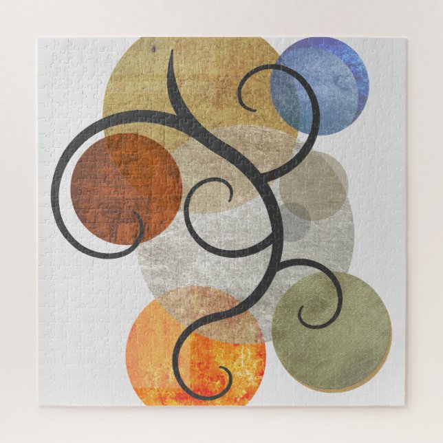 Puzzle Contemporary Patterned Circles (Vertical)