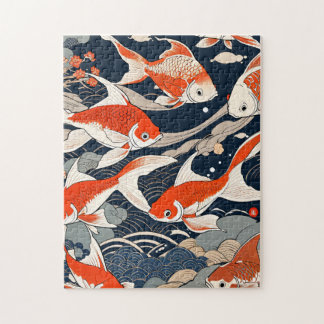 Puzzle Contemporary ukiyoe, goldfish