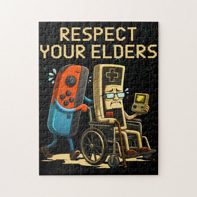 Puzzle Contrôle de jeu rétro drôle de respect pour vos aî (Vertical)