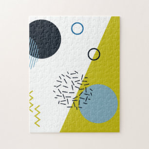 Puzzle Cool, à la mode, moderne, géométrique vert-bleu de