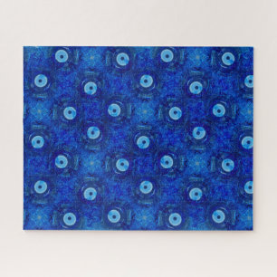 Puzzle Cool, art numérique moderne de bleu mauvais oeil m