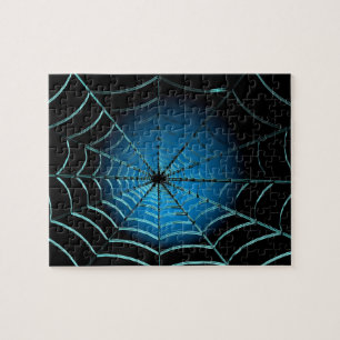 Puzzle Cool Blue Spider Web