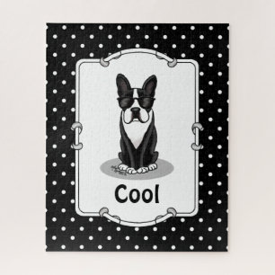 Puzzle Cool Boston Terrier avec lunettes de soleil (noir)