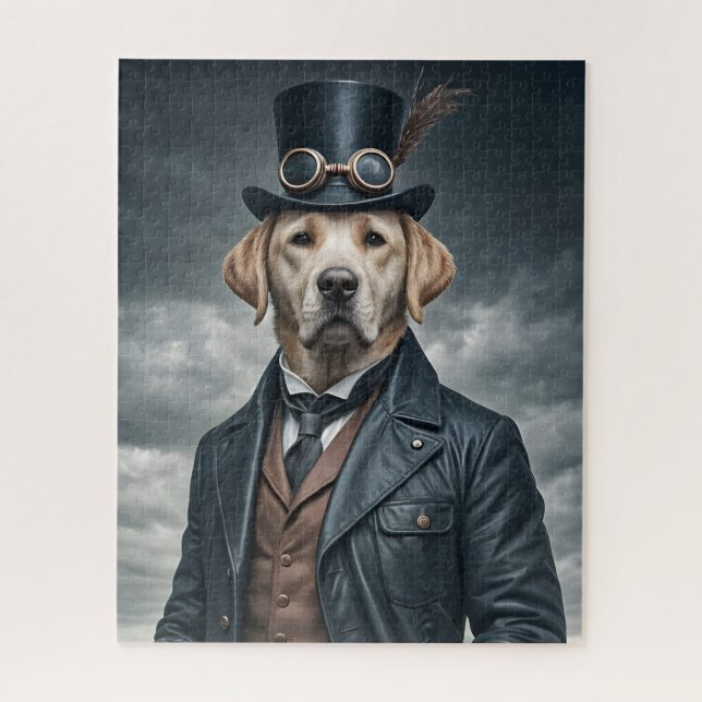 Puzzle Cool Elégant Victorian Steampunk Labrador Chien Ar (Vertical)