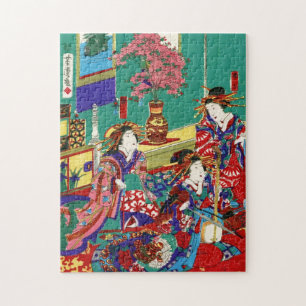 Puzzle Cool japonais vintage ukiyo-e geisha lady maiko