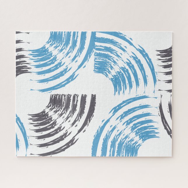 Puzzle Cool, moderne, bleu abstrait tendance (Horizontal)