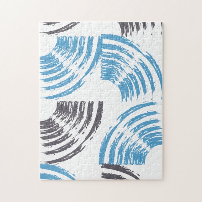 Puzzle Cool, moderne, bleu abstrait tendance (Vertical)