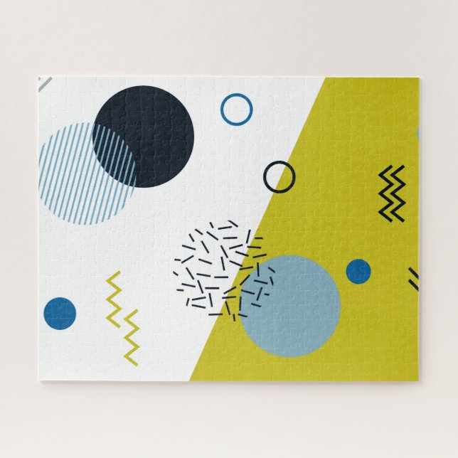 Puzzle Cool, tendance, moderne, vert Memphis (Horizontal)