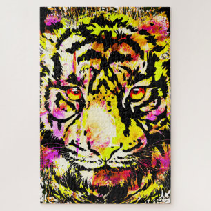 Puzzle cool Tiger - Puzzle de dessin Tiger Jaune