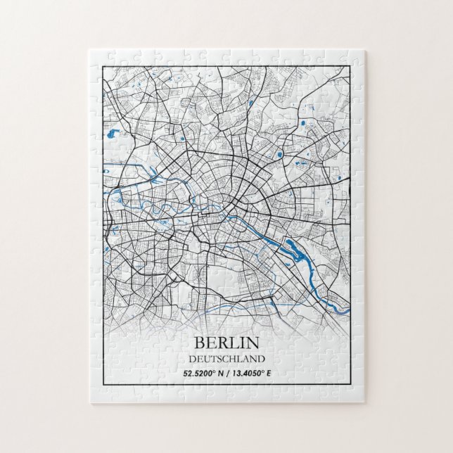 Puzzle Coordonnées de la carte de la ville Berlin Deutsch (Vertical)
