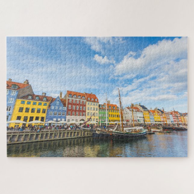 Puzzle Copenhague Vieille ville Maisons colorées Voyage P (Horizontal)