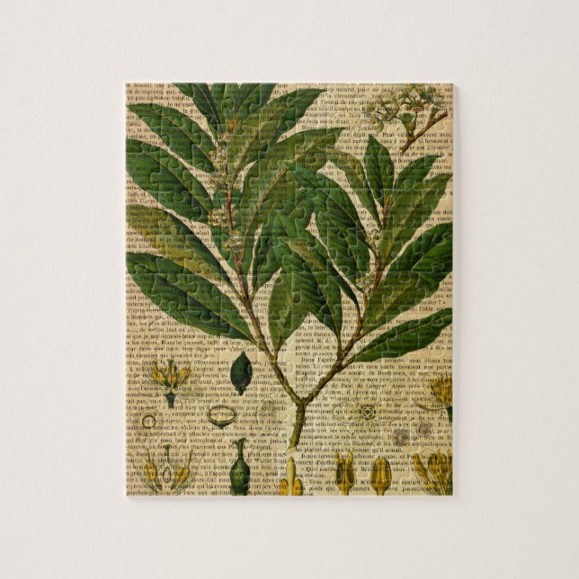 Puzzle Copie botanique à la page de vieux livre (Vertical)