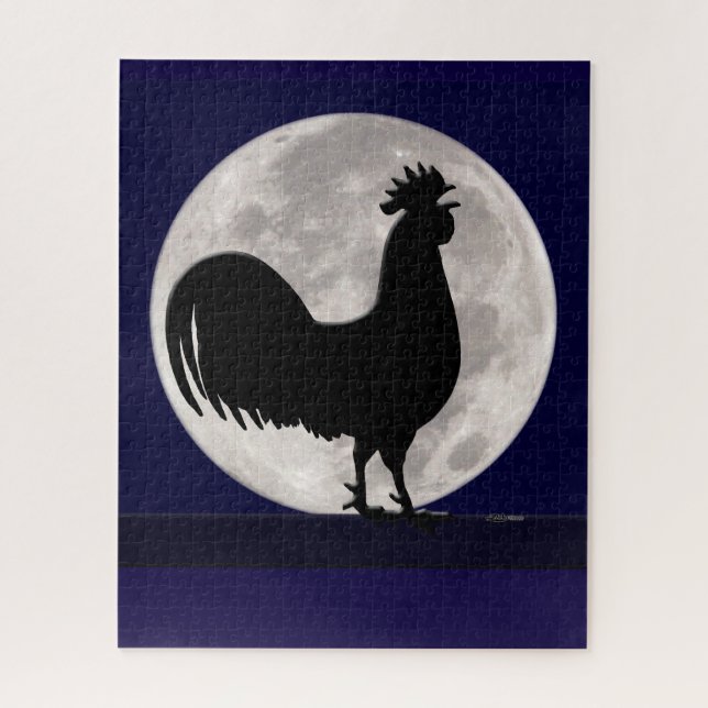 Puzzle Coq au clair de lune (Vertical)