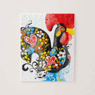 Puzzle Coq célèbre de Barcelos Nr 06 - édition florale
