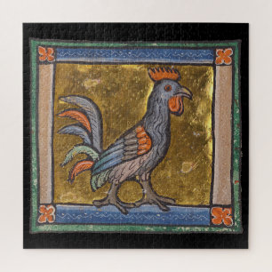 Puzzle Coq de bestiaire médiéval c. 1270