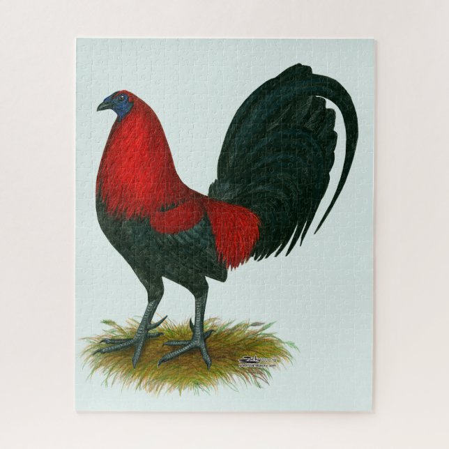 Puzzle Coq de combat américain :  Brun Rouge (Vertical)