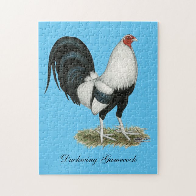 Puzzle Coq de combat argenté de Duckwing (Vertical)