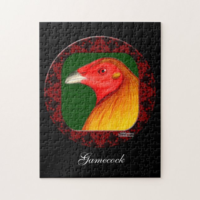 Puzzle Coq De Combat Cadre (Vertical)