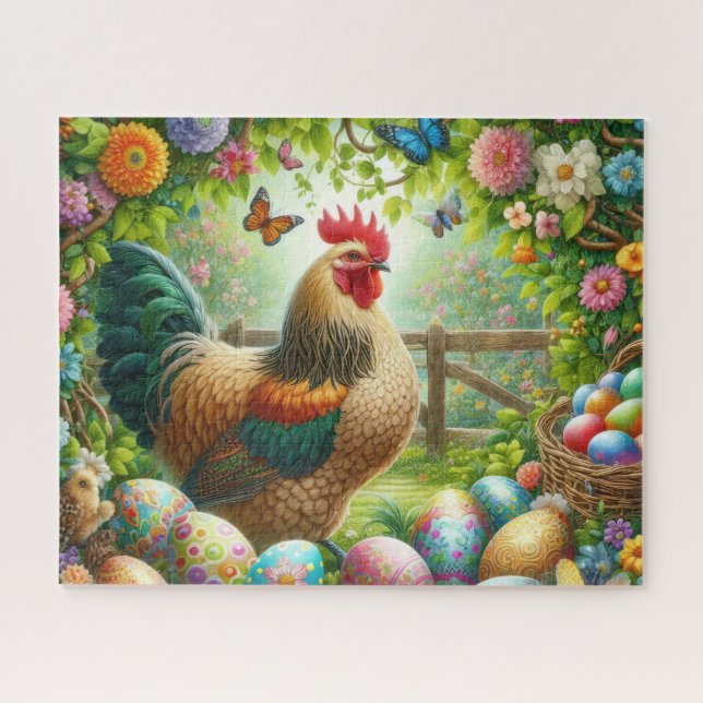 Puzzle Coq de Pâques de Ferme (Horizontal)