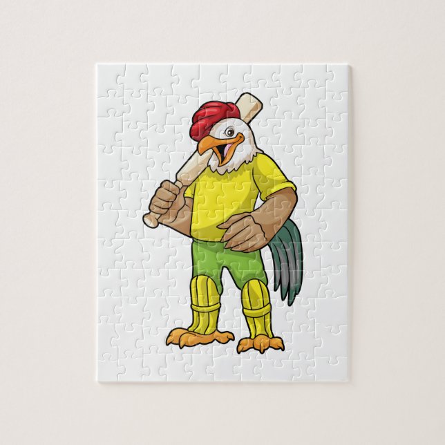 Puzzle Coq en batteur avec batte de cricket (Vertical)