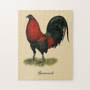 Puzzle Coq Rouge Noir BB Américain
