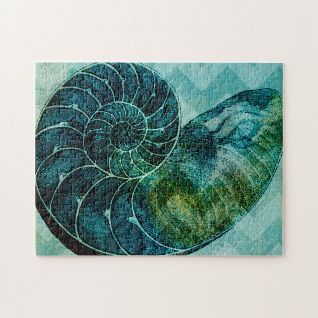 Puzzle Coque spirale Turquoise (Horizontal)
