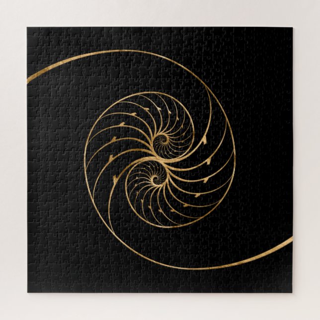 Puzzle Coques de Nautilus - Paire d'or (Vertical)