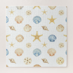 Puzzle Coquillages et étoiles de mer à l'aquarelle motif