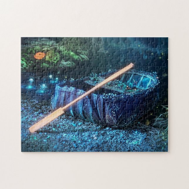 Puzzle Coracle gallois enchanté - Art bioluminescent (Horizontal)