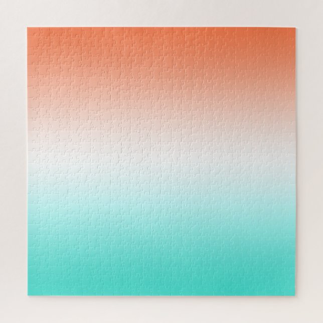 Puzzle Corail Blanc et Dégradé Turquoise (Vertical)