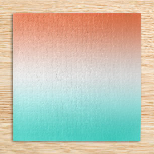 Puzzle Corail Blanc et Dégradé Turquoise
