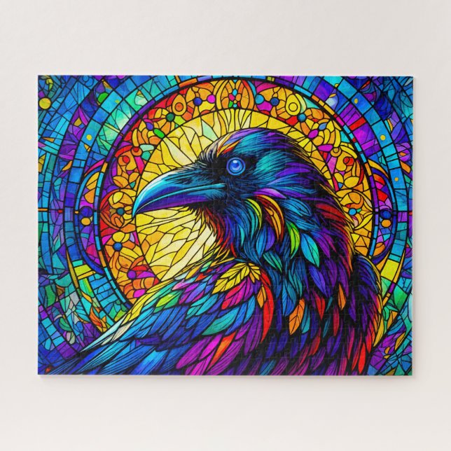 Puzzle Corbeau en verre tendu (Horizontal)