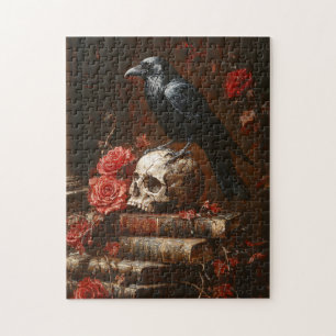 Puzzle Corbeau et crâne Gothique Vie morte