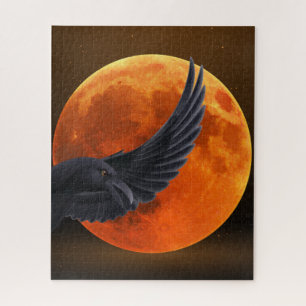 Puzzle Corbeau noir lune rouge sang
