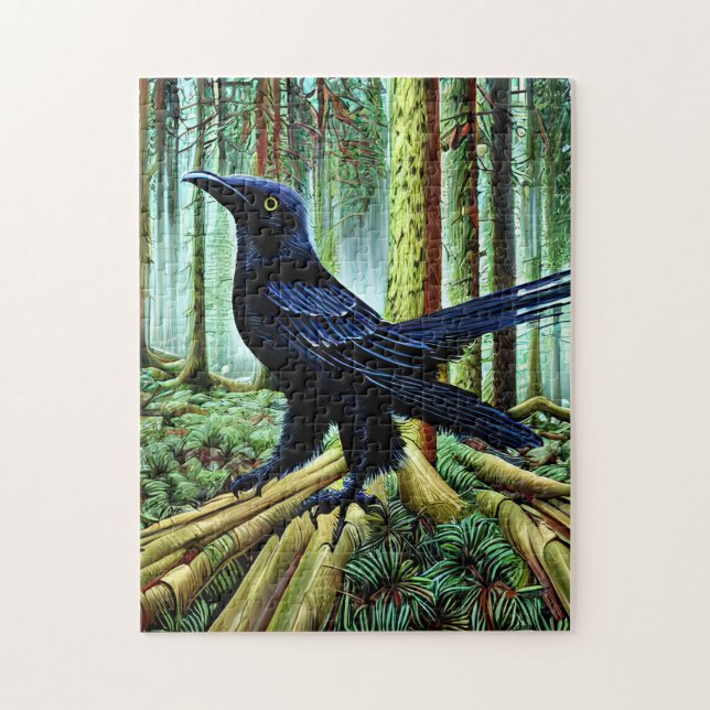 Puzzle Corbeau noir rustique Woodland (Vertical)