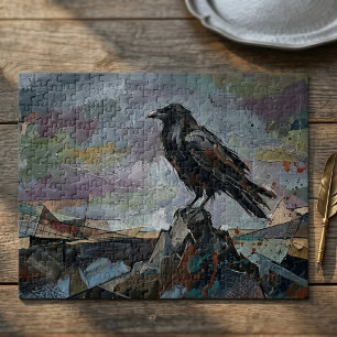 Puzzle Corbeau sur Pic – Corvidé à l'Impasto Sombre Gothi